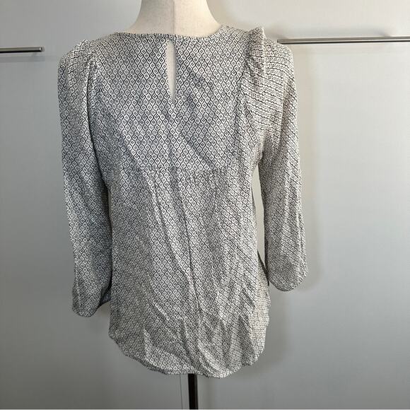 Lucky Brand Size S Cream Black Lilah Mirror Embroidered Top Gypsy Indie Boho - Picture 4 of 10